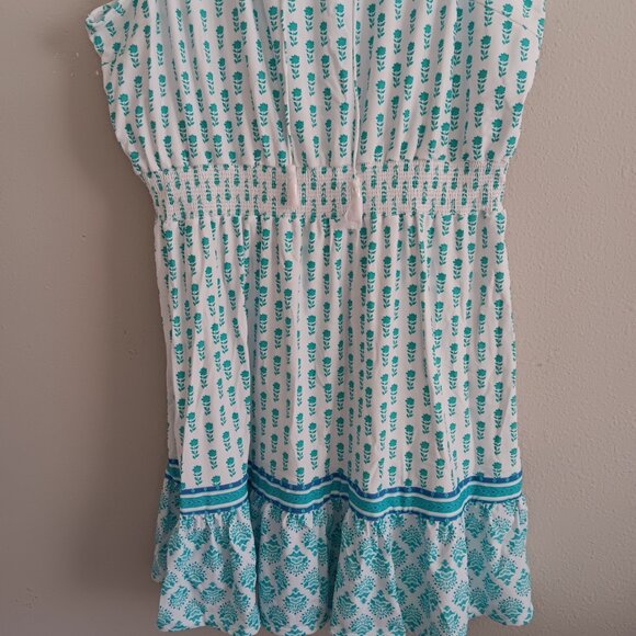 Cabana Life Smocked Waist Dress UPF 50 , White/Aqua Sz 3X a654952 - Picture 5 of 7